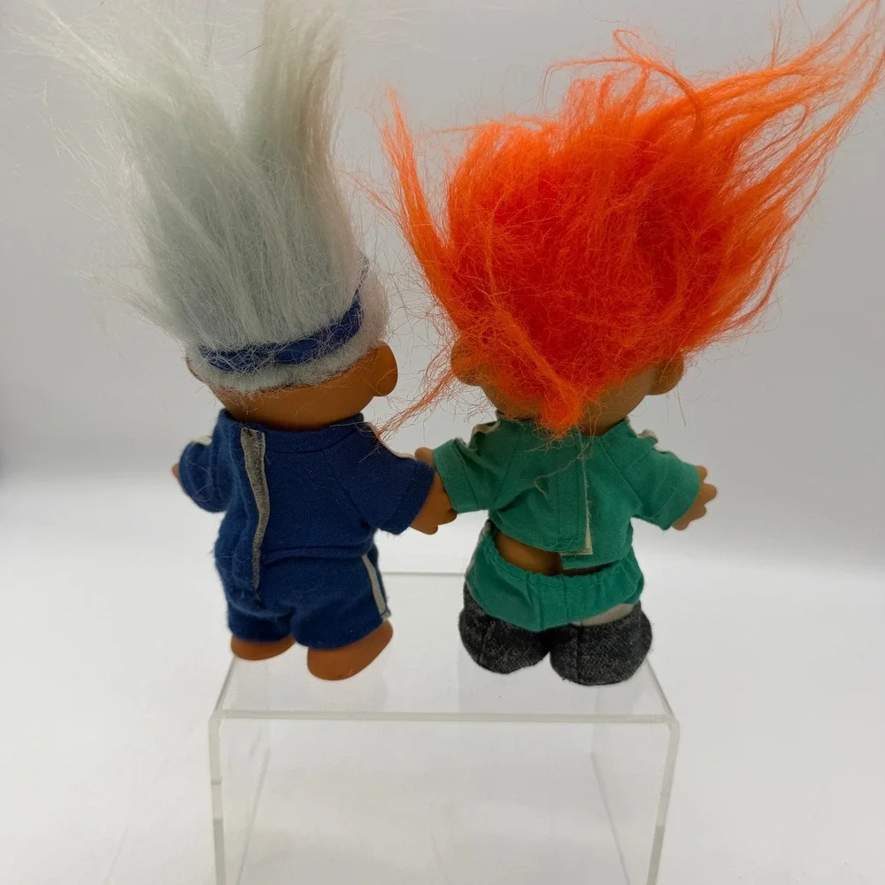 VTG Russ Troll Doll Lot 2 Coach & Super Kicker Soccer Sports 3 Inch Figures